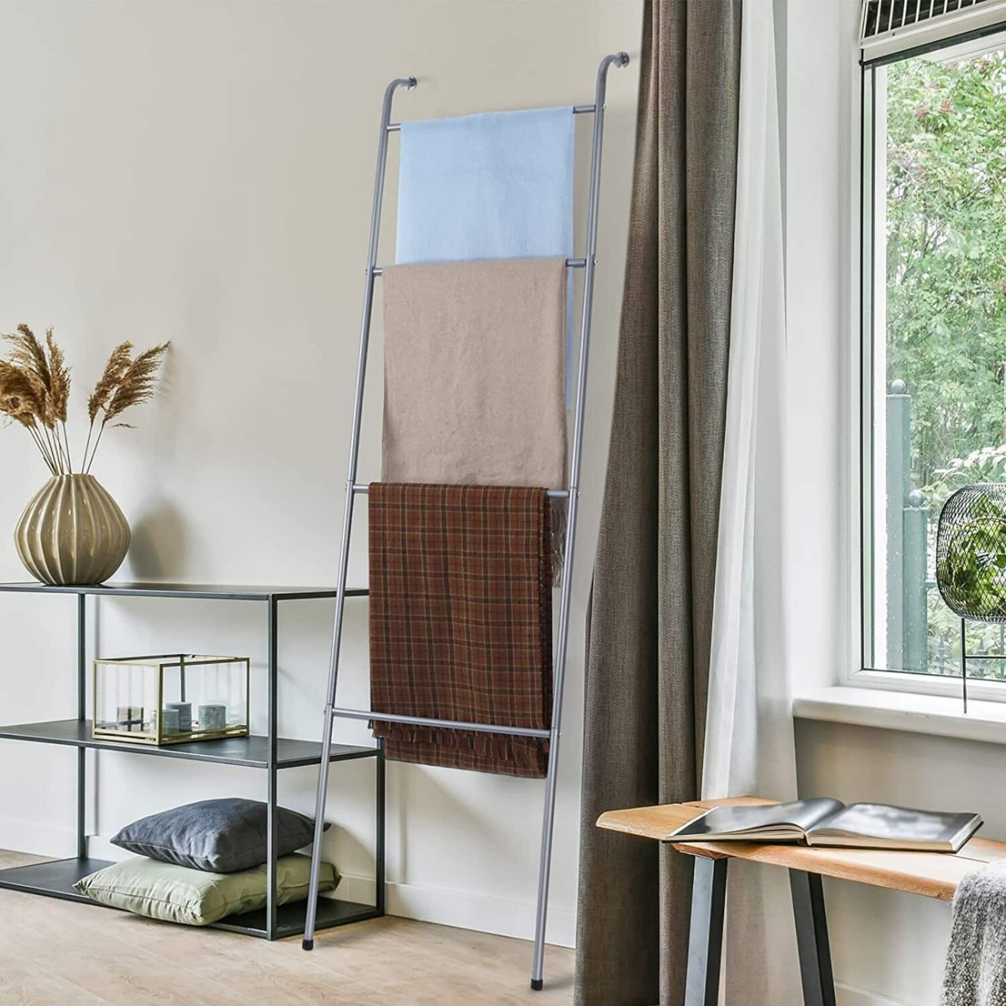 NEX™ 5ft. 4-Bar Wall-Leaning Free-Standing Blanket Ladder